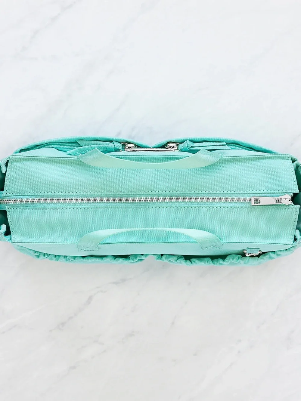 Lily Jade Mint Diaper Caddy Organizer Tote Insert in Jade Blue and & Gold